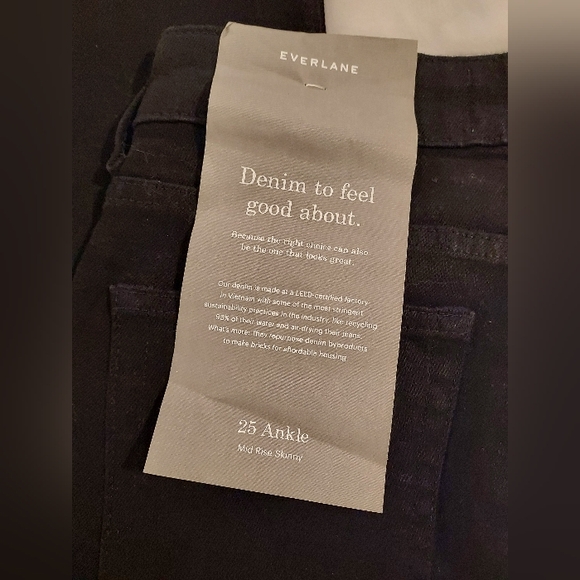 NWT Everlane midrise ankle jean, black, 25 - Picture 5 of 8